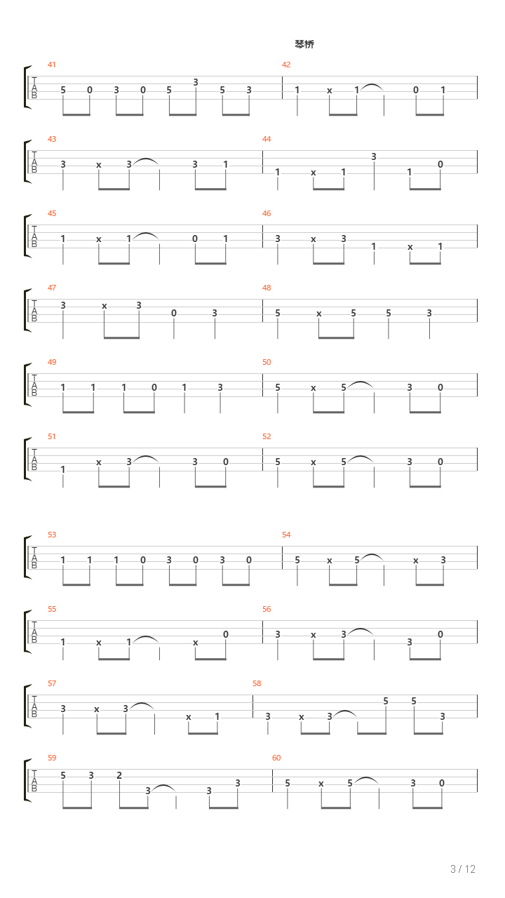 Tunnel of Love（bass）吉他谱