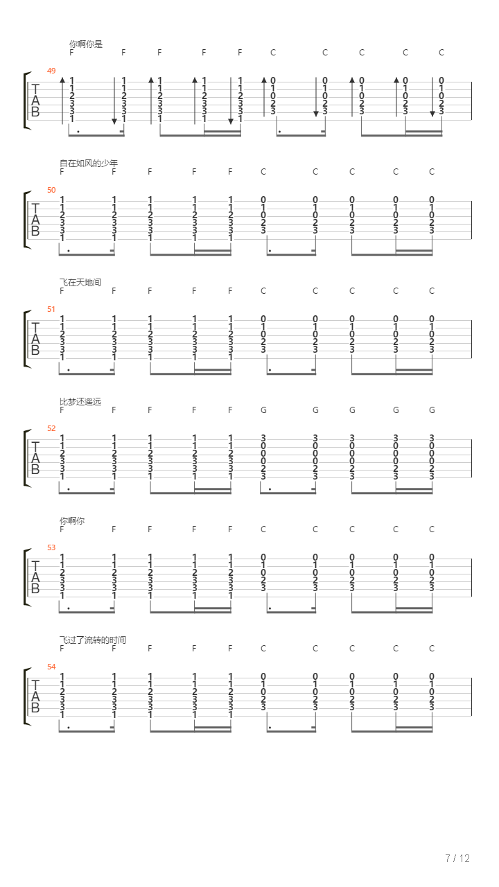 你飞到城市另一边吉他谱
