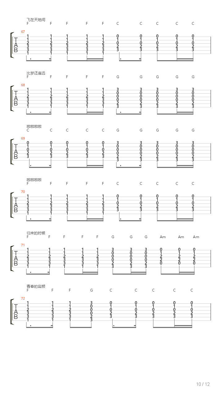 你飞到城市另一边吉他谱