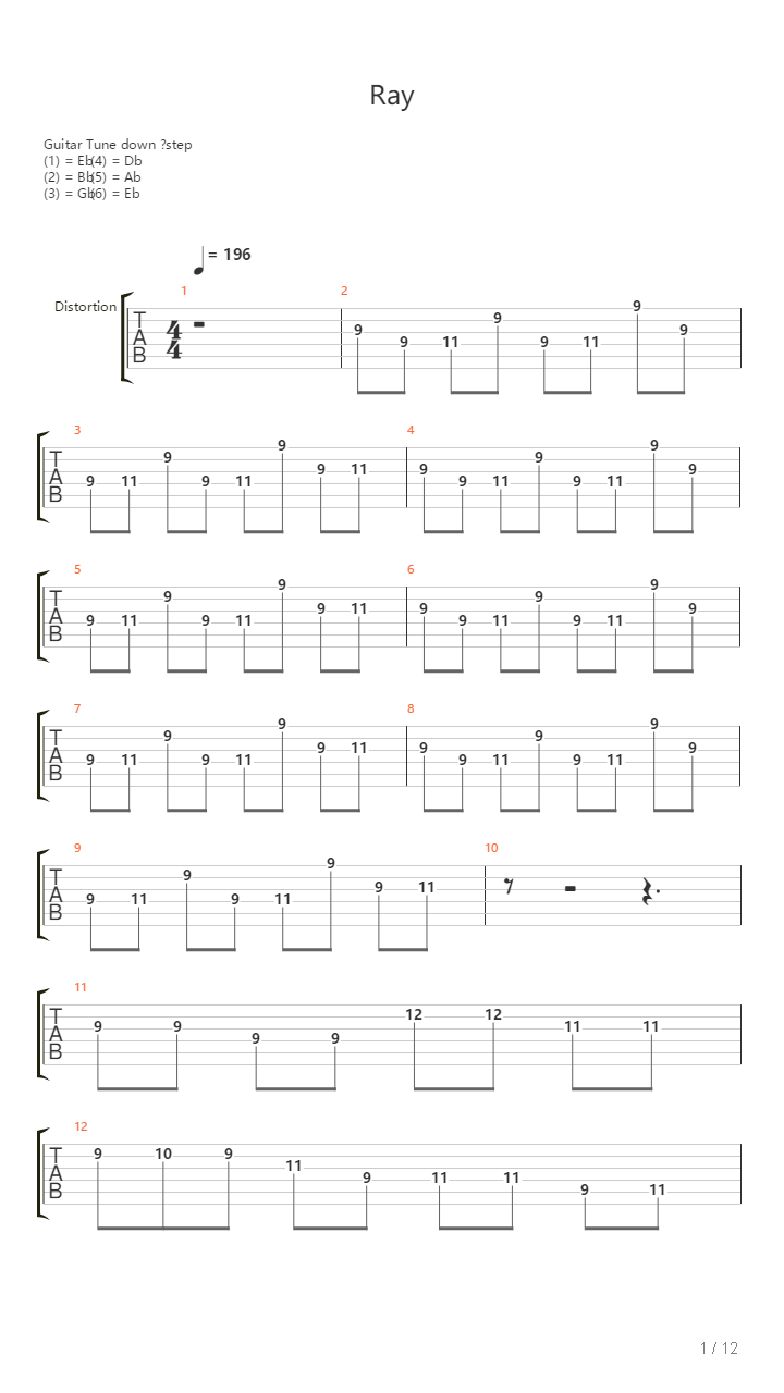 Ray吉他谱