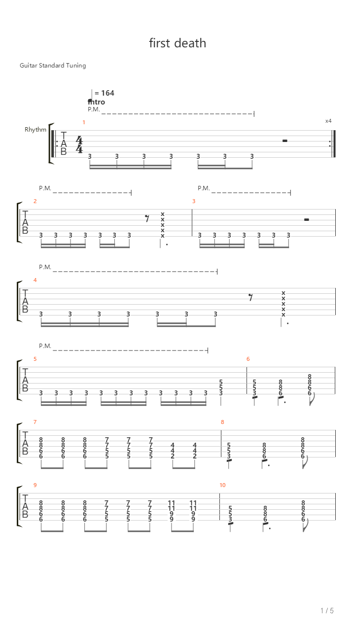 First Death(电锯人ED8)吉他谱