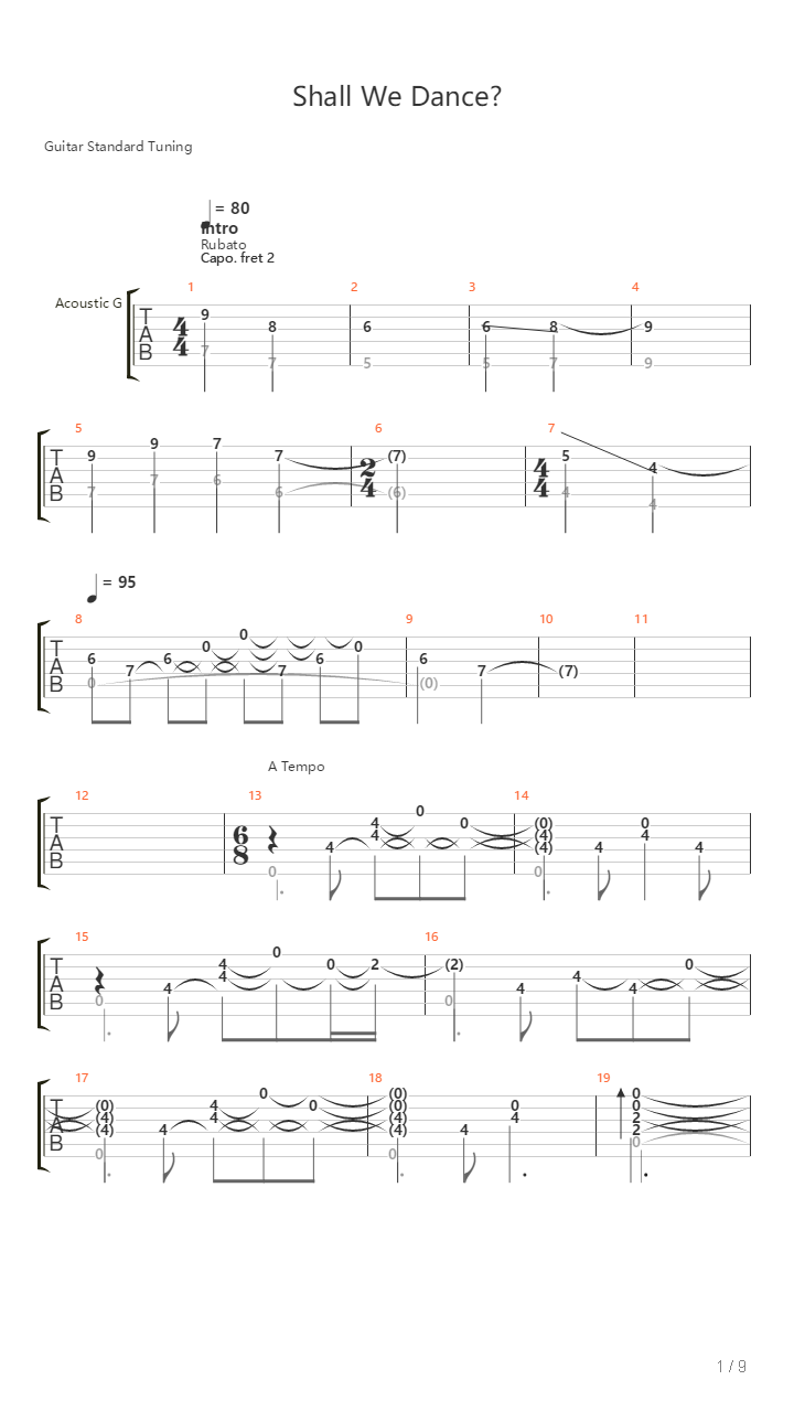 Shall We Dance?吉他谱