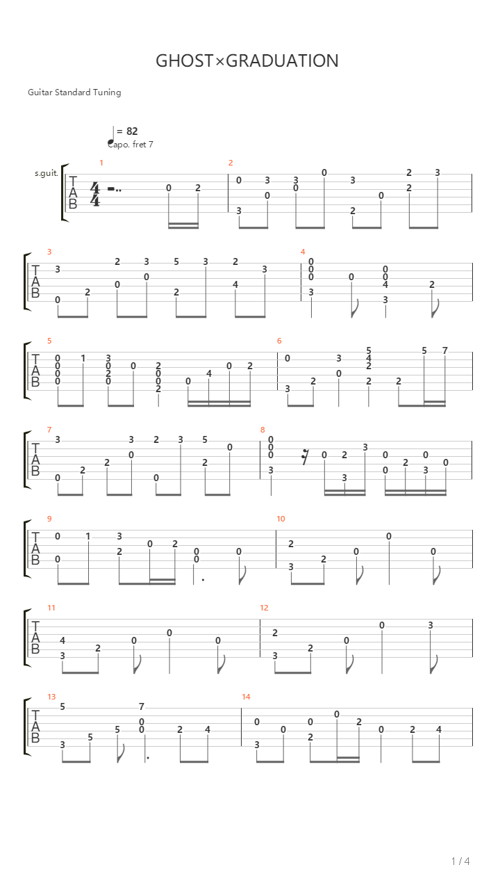 GHOST×GRADUATION吉他谱