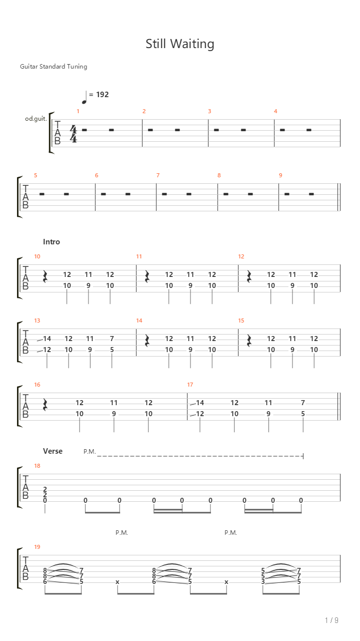 Still Waiting吉他谱