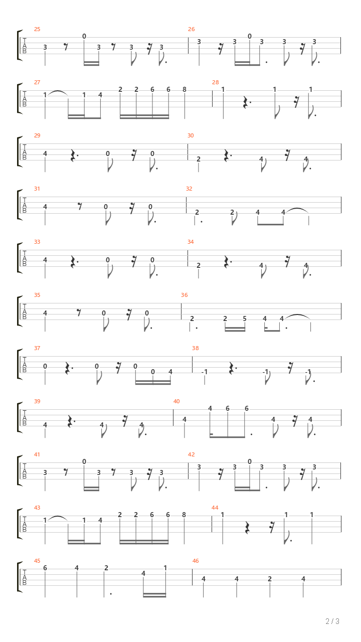 自用练习BASS谱吉他谱