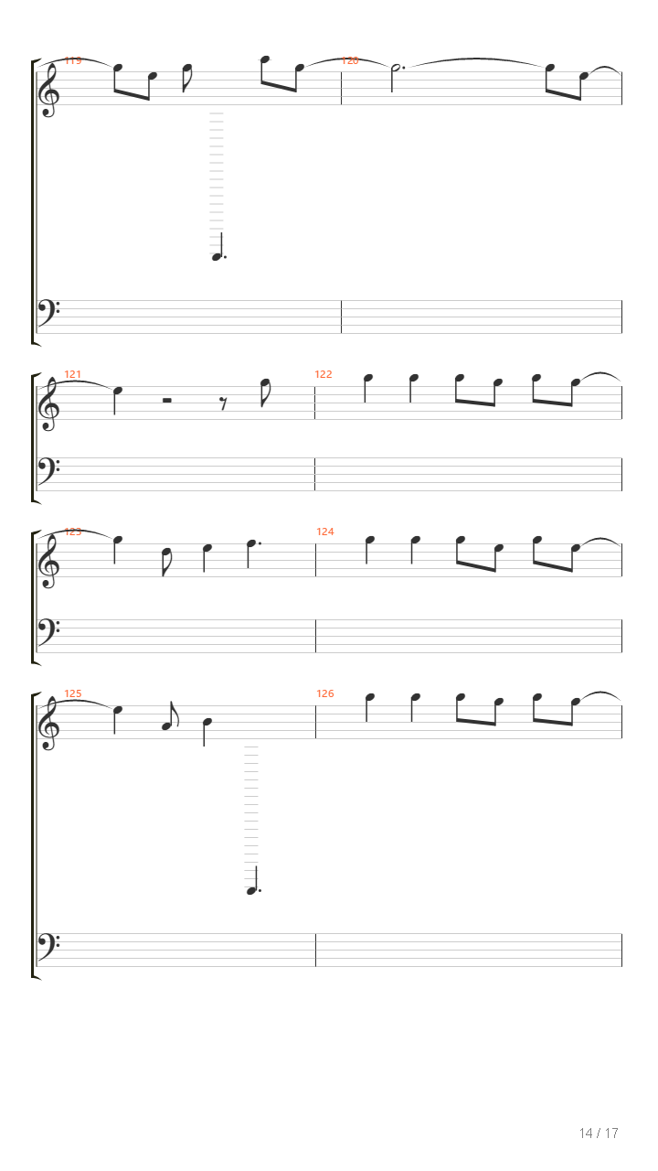 Viva la vida(C调）吉他谱