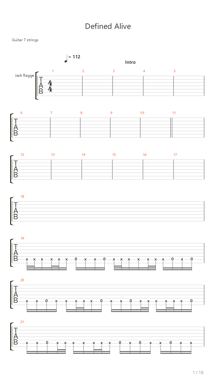 Defined Alive吉他谱