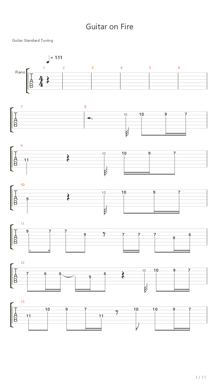 Guitar on Fire（燃烧的吉他，古典吉他，双吉他，弗拉门戈）吉他谱