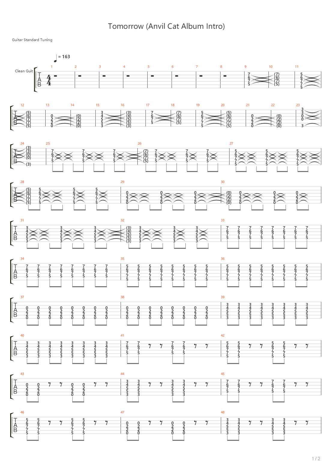 Tomorrow(明日)吉他谱