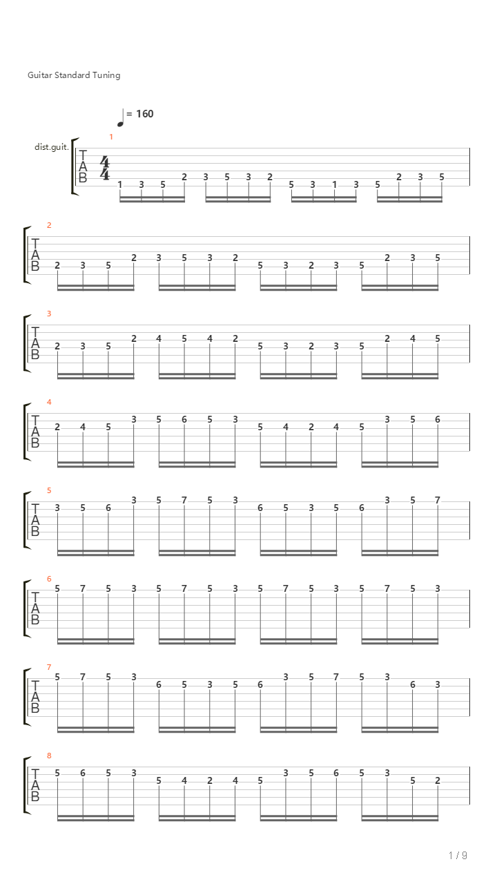 综合音阶模进练习曲吉他谱