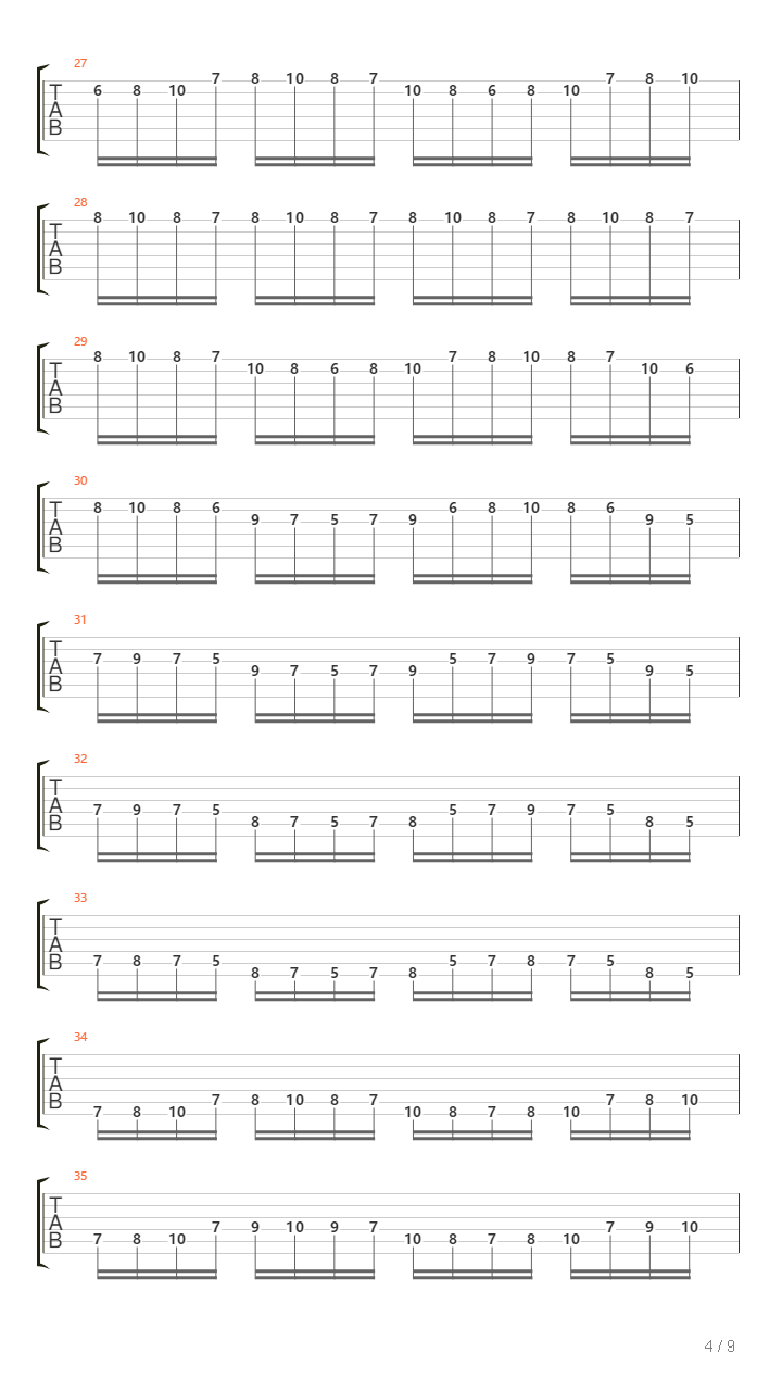 综合音阶模进练习曲吉他谱