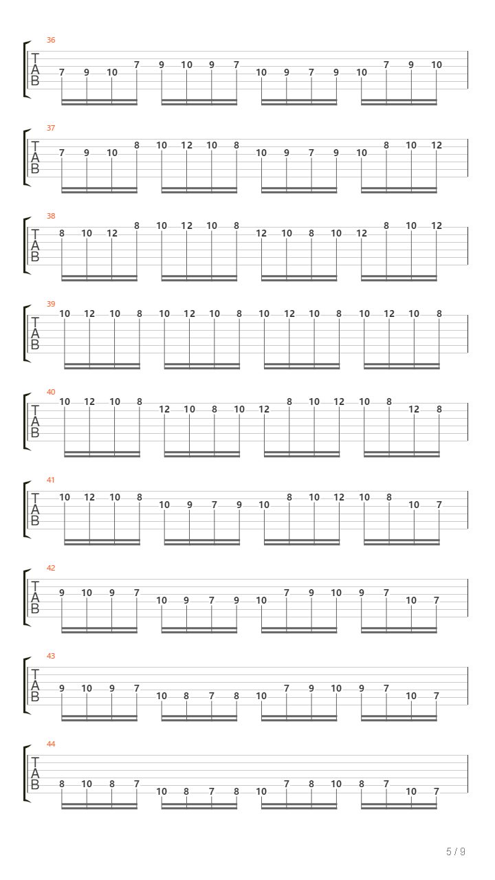 综合音阶模进练习曲吉他谱