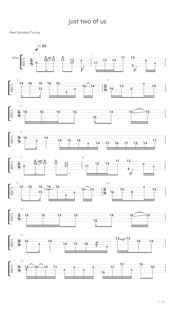 Just Two of Us吉他谱