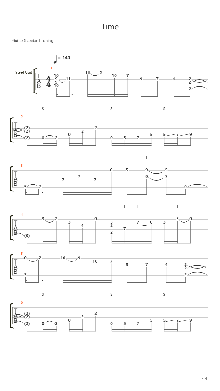Time吉他谱