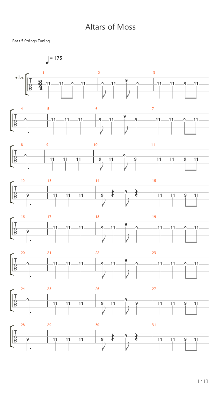 Altars of Moss吉他谱