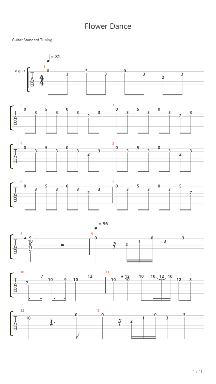 Flower Dance（花之舞，四重奏）吉他谱