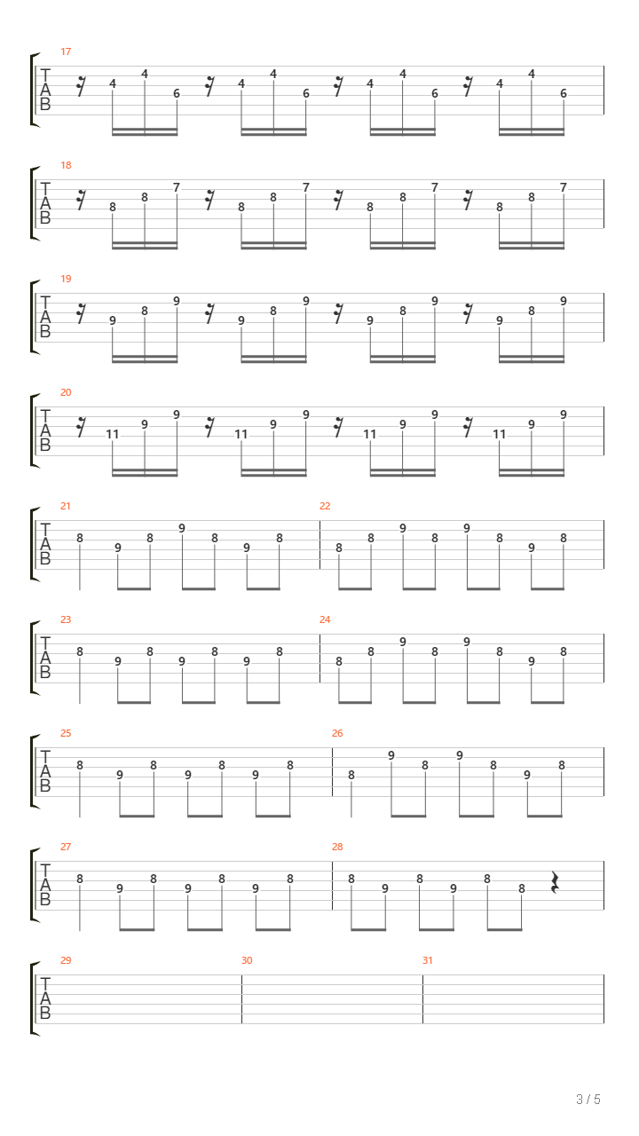 Paris（恐怖音乐）吉他谱