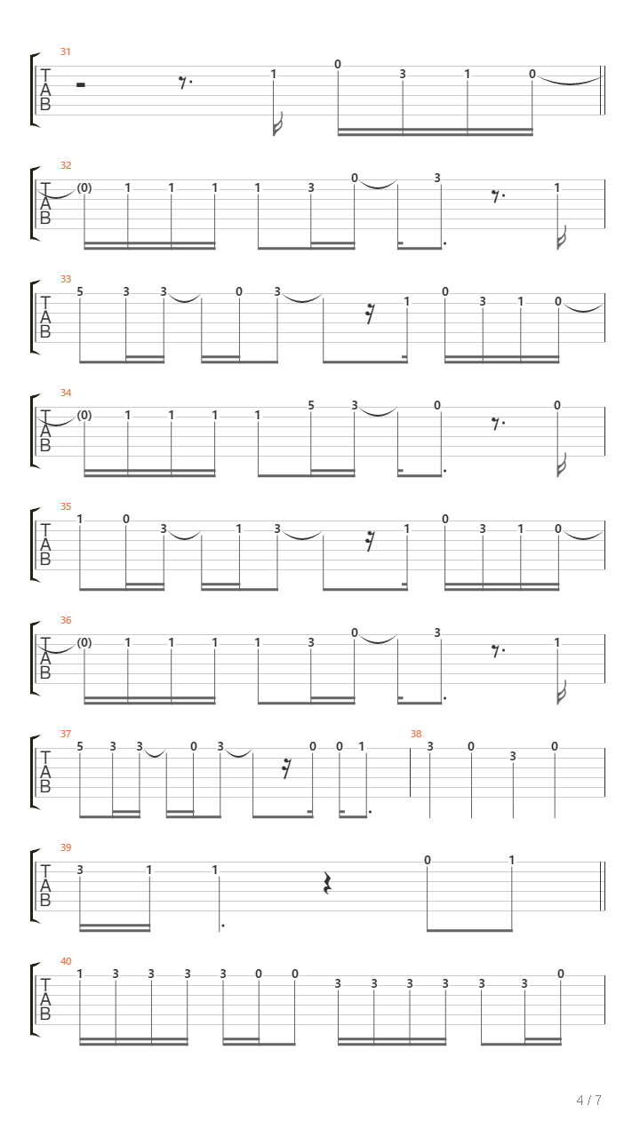 アルジャーノン（Algernon，阿尔吉侬，总谱）吉他谱