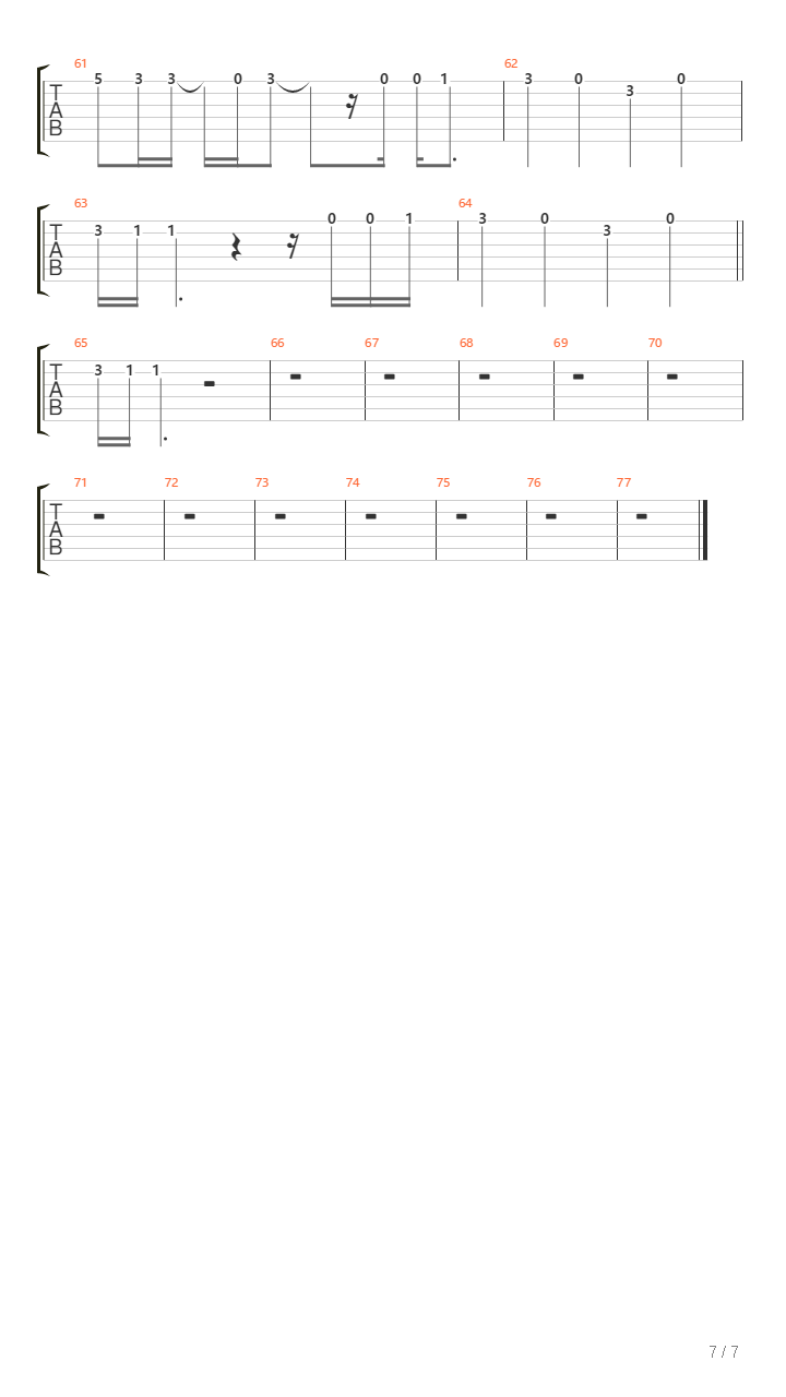 アルジャーノン（Algernon，阿尔吉侬，总谱）吉他谱