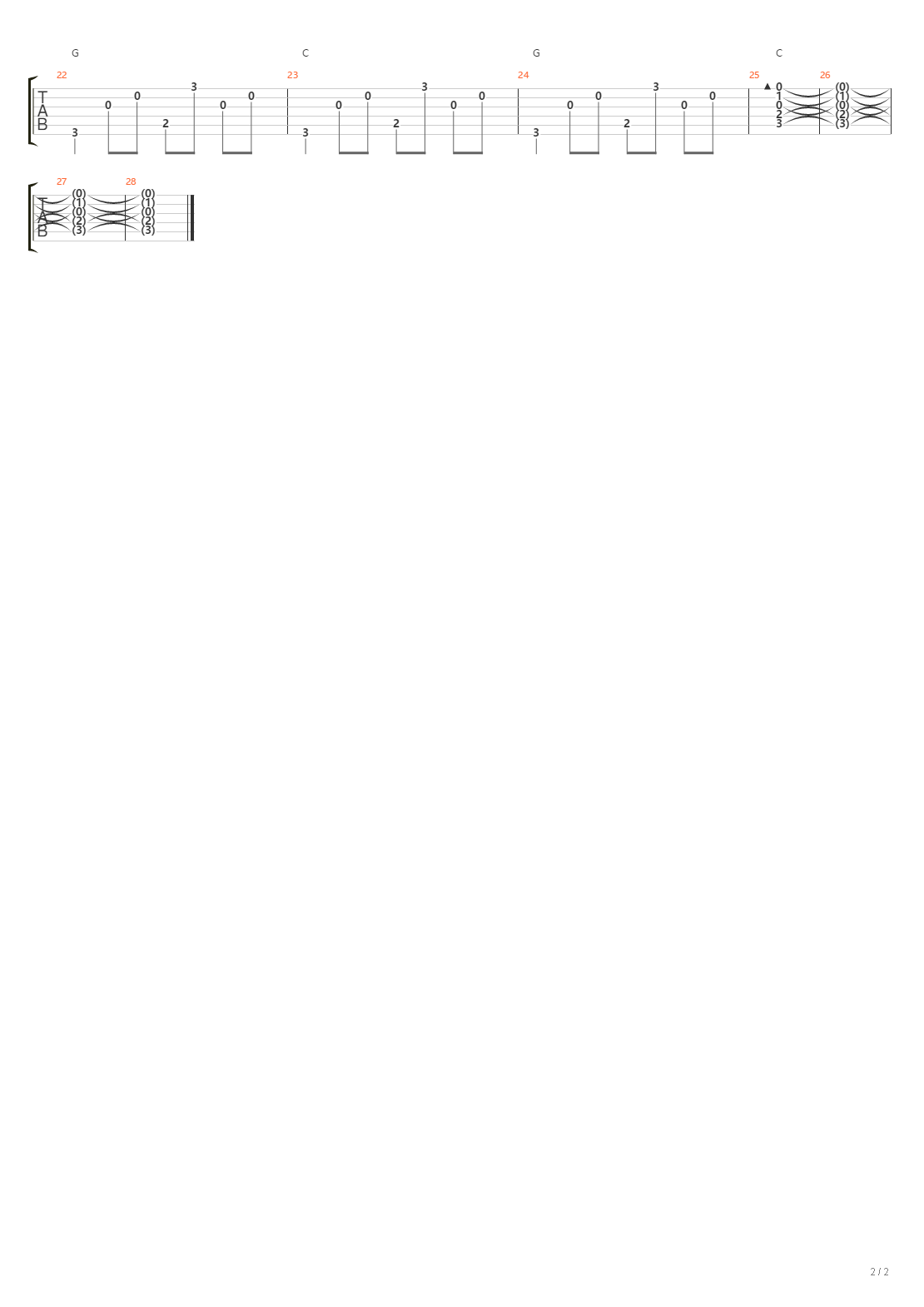 报到歌（原创流行版C调）吉他谱