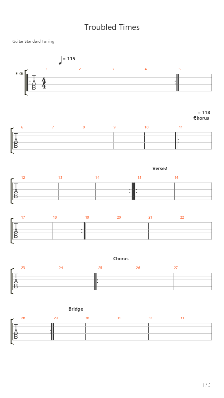 Troubled Times吉他谱