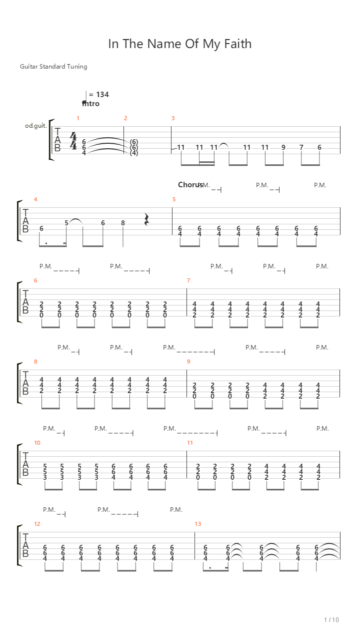 信仰之名(In The Name Of My Faith)吉他谱