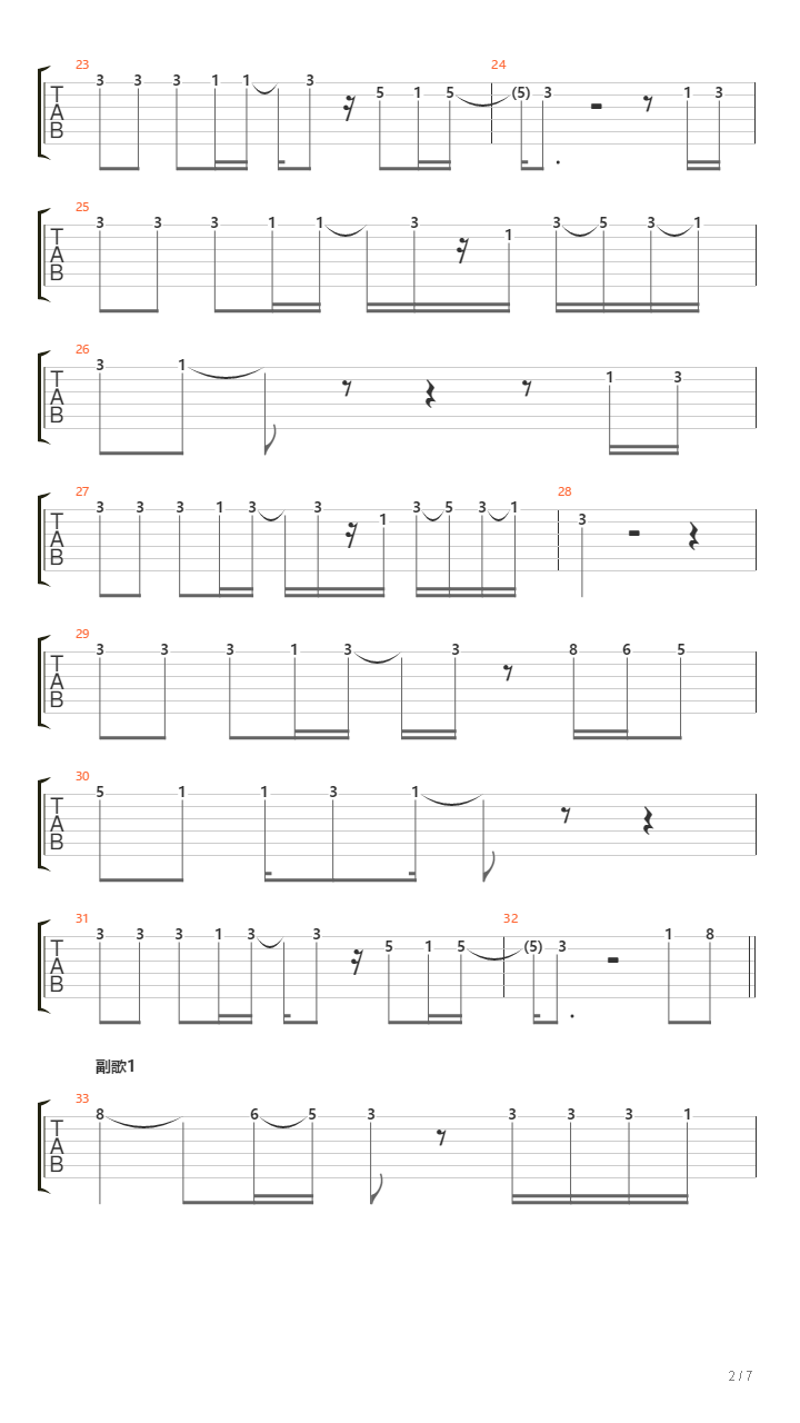 故乡(ZCC)吉他谱