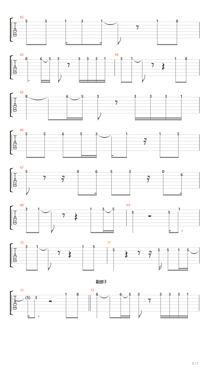 故乡(ZCC)吉他谱