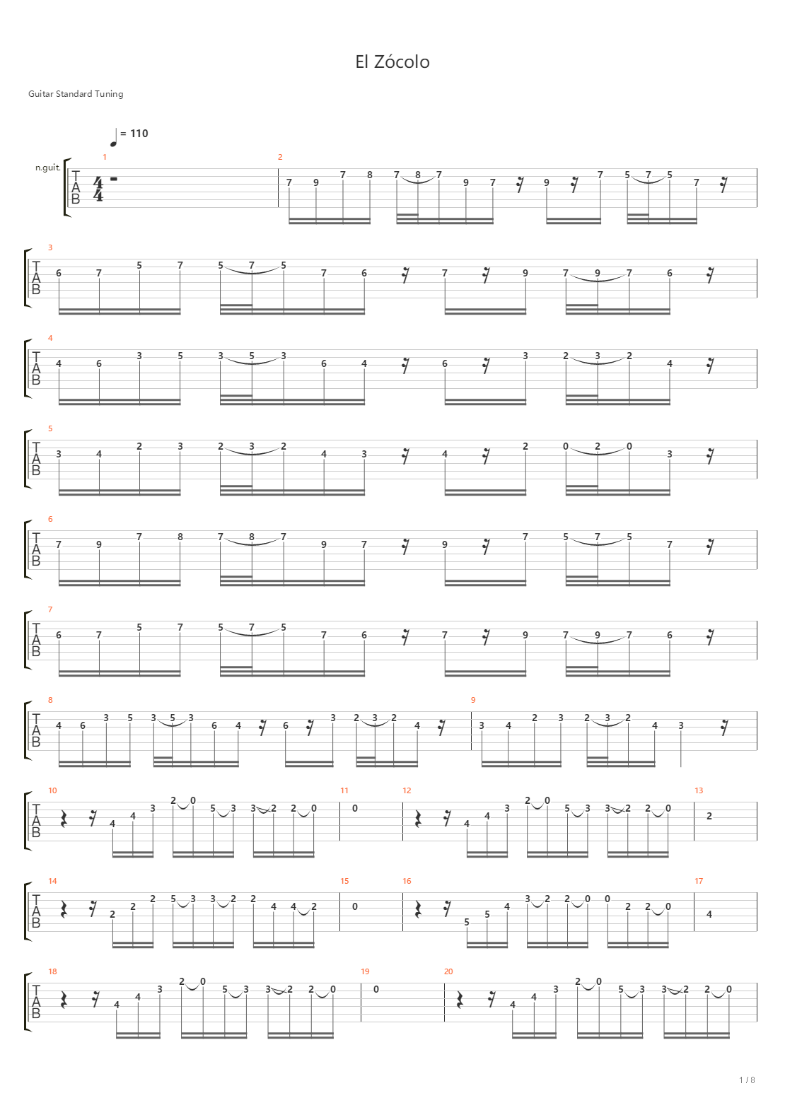El Zócolo吉他谱
