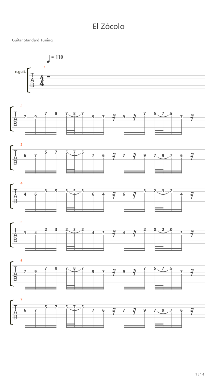 El Zócolo吉他谱