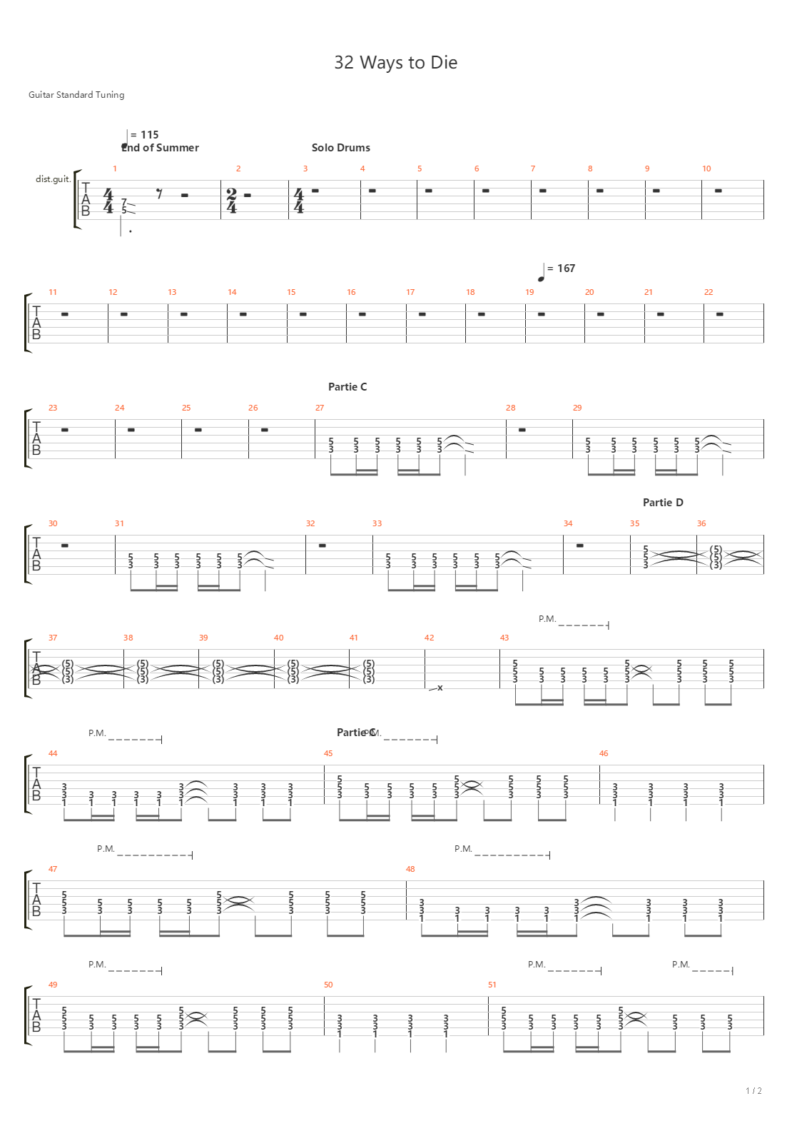 32 Ways To Die吉他谱