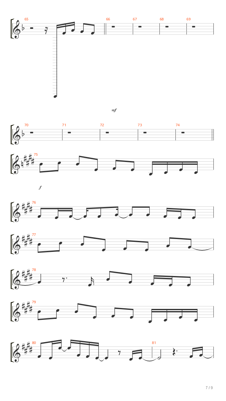 凪がぬ感情に音楽を(Nagiganu Kanjou ni Ongaku wo,在风平浪静的感情中演奏音乐)吉他谱