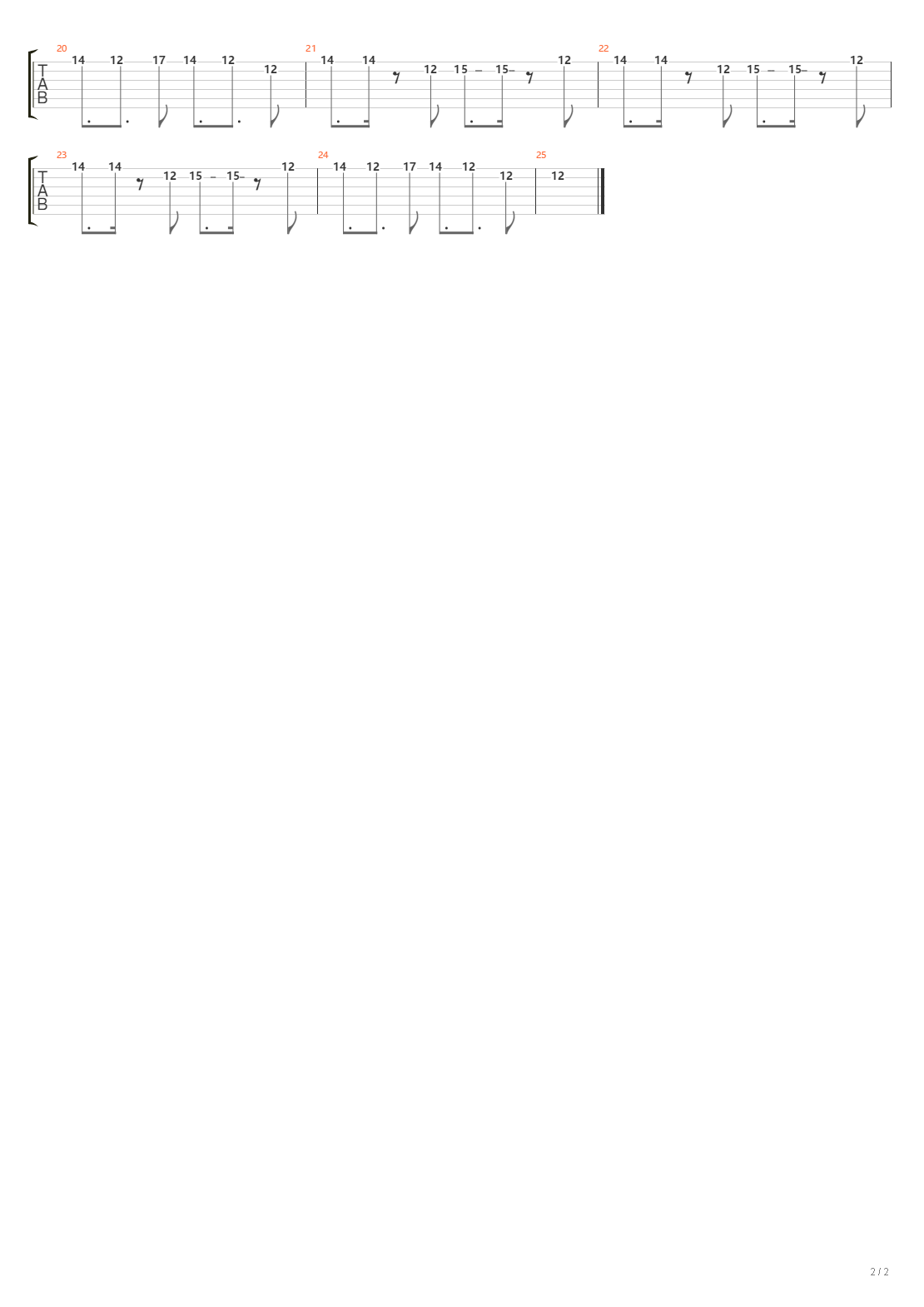 丑outro吉他谱