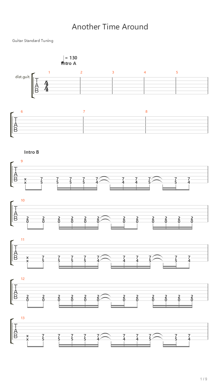 Another Time Around吉他谱