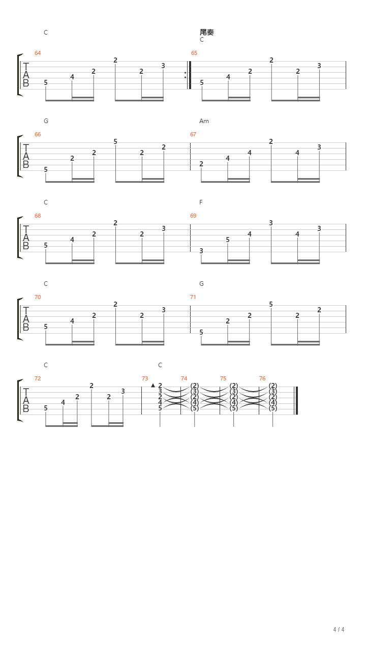 ABC (The Alphabet Song)(民谣版C转D调)吉他谱