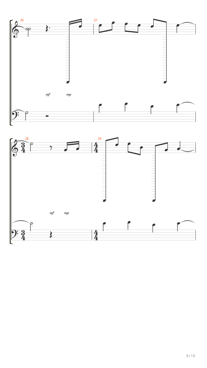 你的名字 - 三叶的主题曲（三葉のテーマ）吉他谱