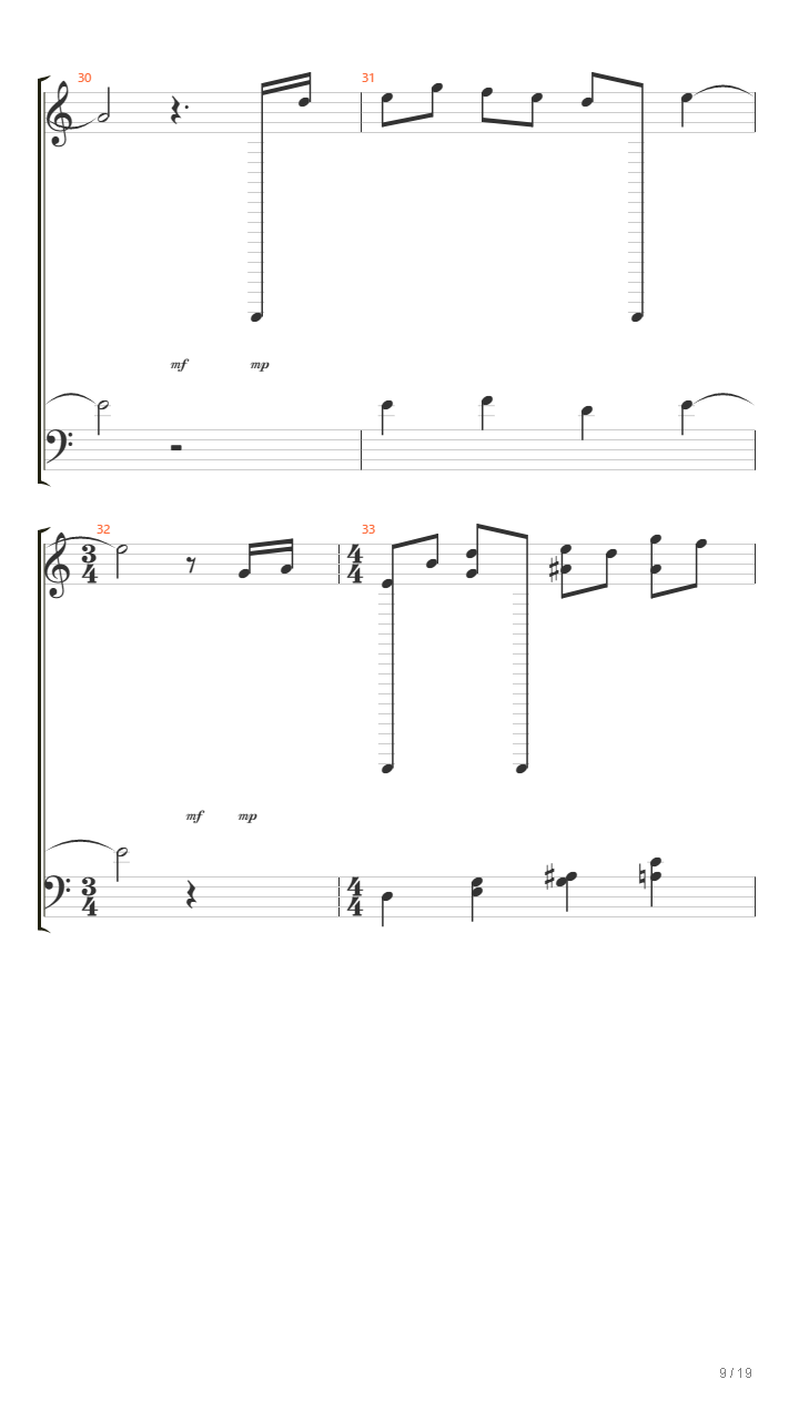 你的名字 - 三叶的主题曲（三葉のテーマ）吉他谱