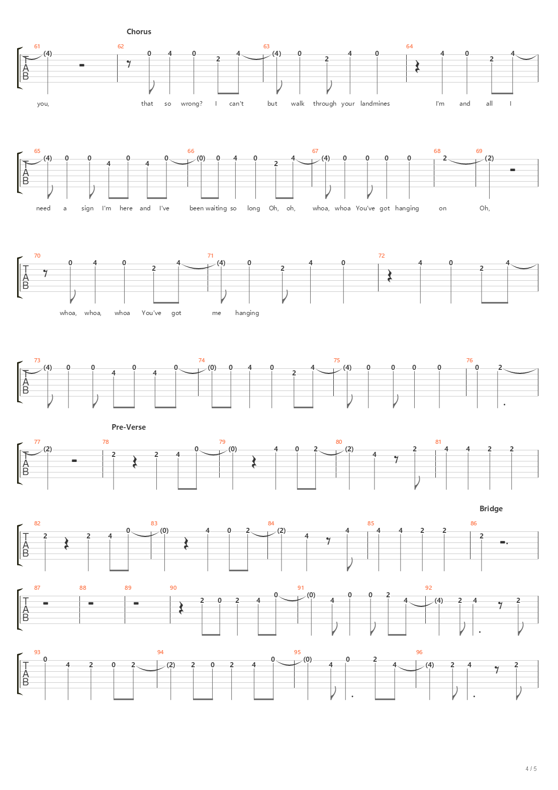 Landmines吉他谱