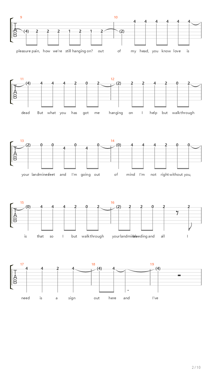Landmines吉他谱
