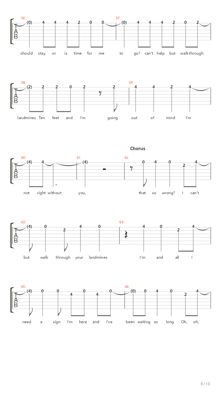 Landmines吉他谱