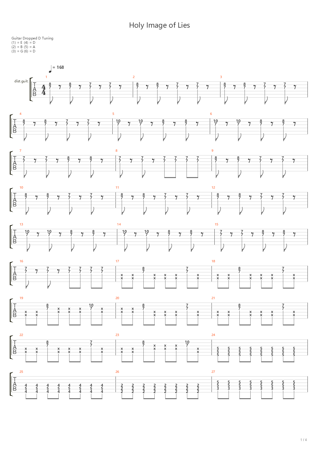 Holy Image Of Lies吉他谱