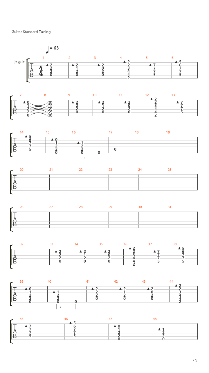 孑（原版）吉他谱