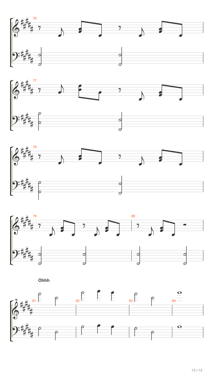 向阳而生（原版）吉他谱