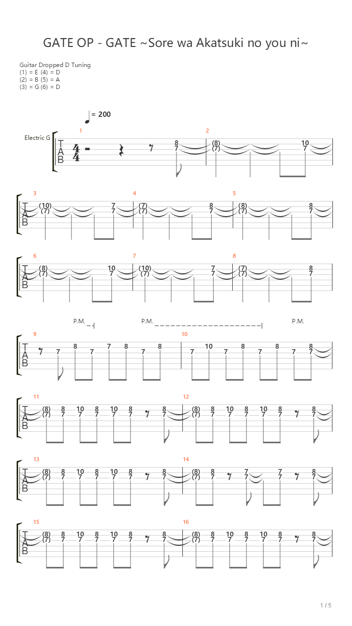 GATE~それは暁のように~吉他谱