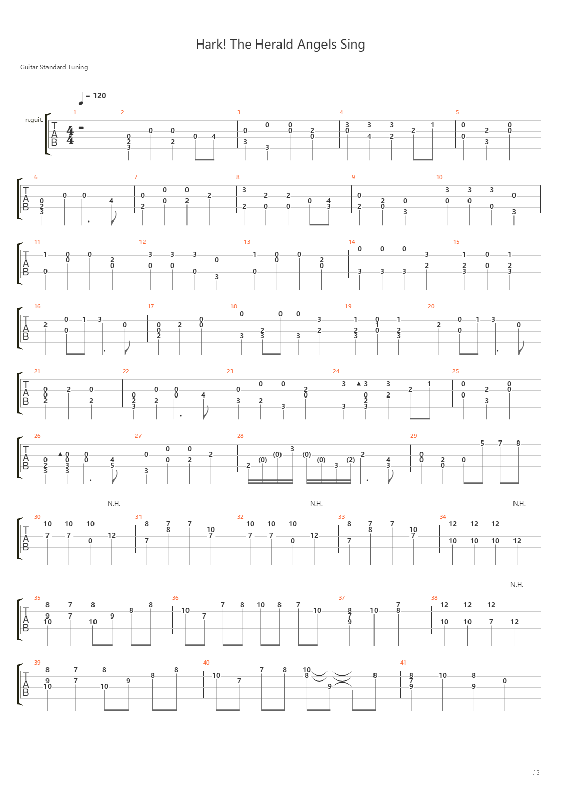 Hark! the Herald Andgle Sing（听啊！天使高声唱 圣诞歌曲）吉他谱