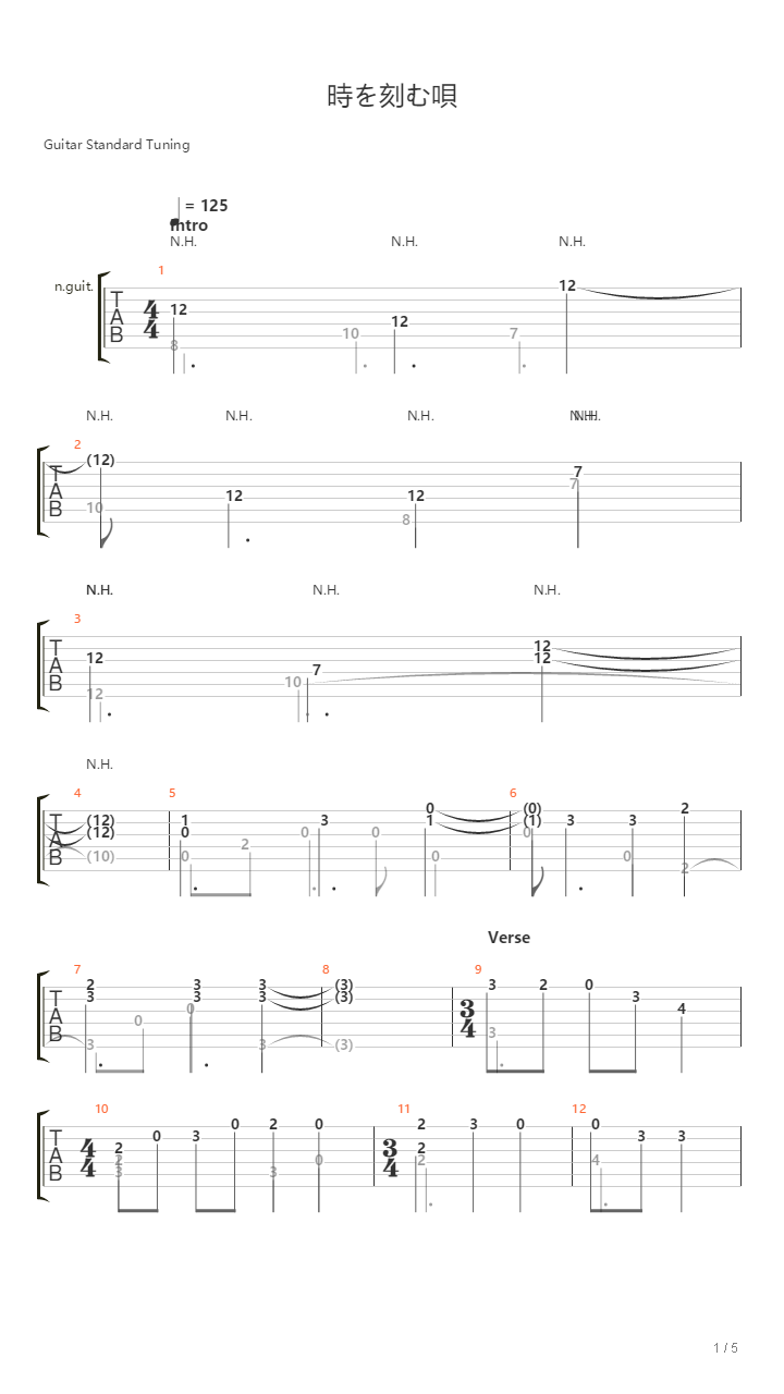 CLANNAD ~AFTER STORY~ 主题曲 - 時を刻む唄(铭刻时间的歌)(指弹改编)吉他谱