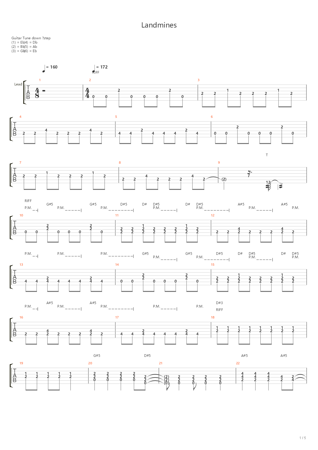 Landmines吉他谱