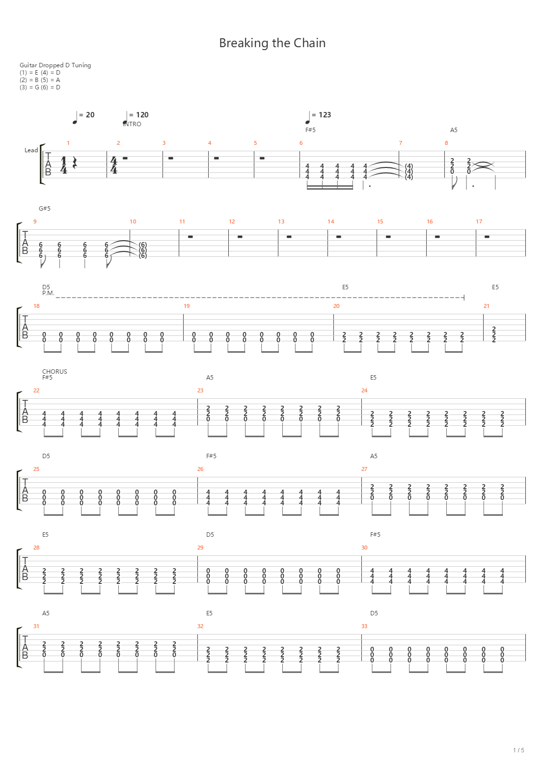 Breaking The Chain吉他谱