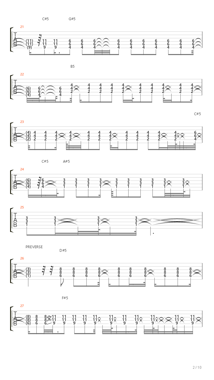 War吉他谱