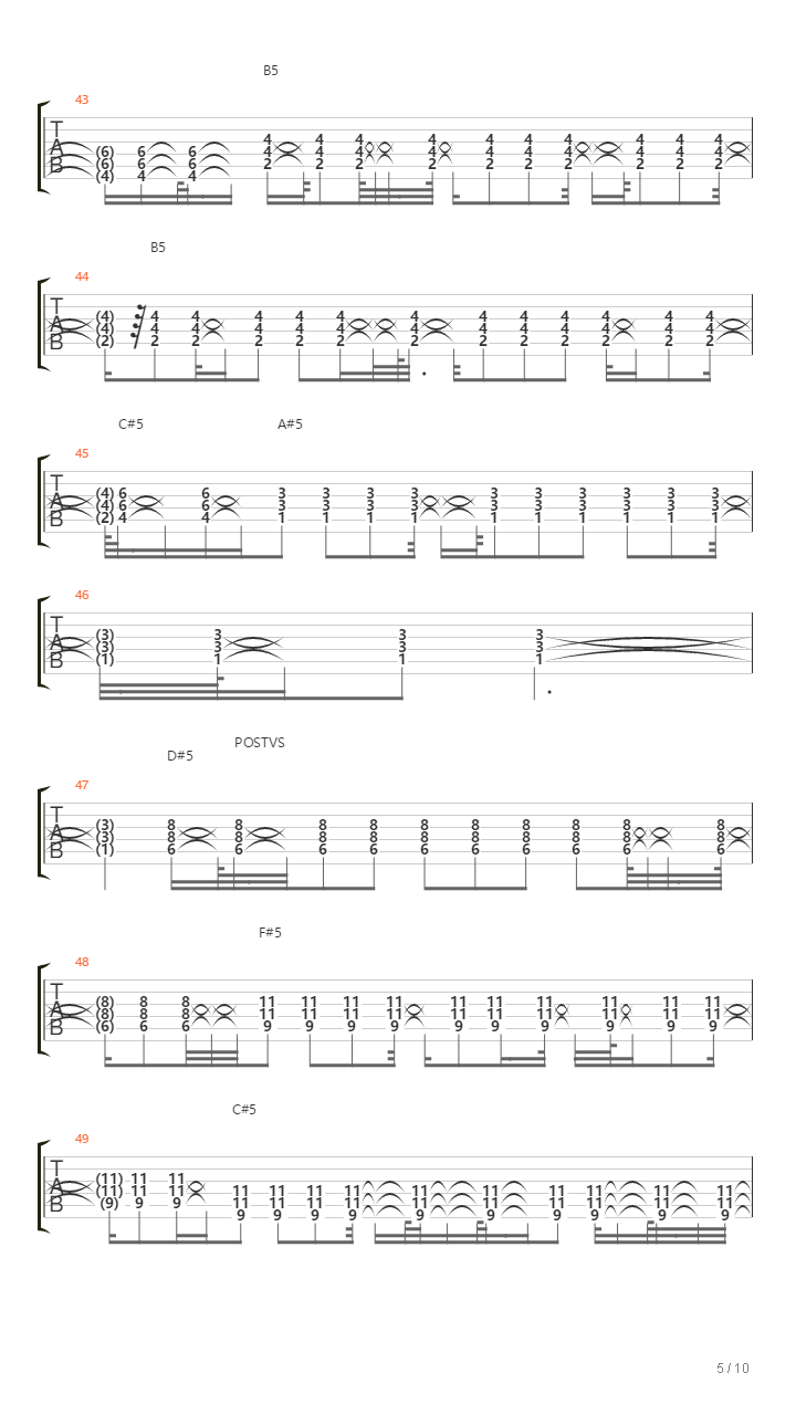 War吉他谱